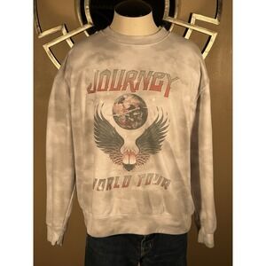 Journey World Tour Graphic Gray Tie Dye Pullover Sweatshirt Large‎